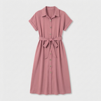 Rivaclo | Femme Robe Chemise Boutonnée Col Classique – Style Midi