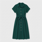 Rivaclo | Femme Robe Chemise Boutonnée Col Classique – Style Midi