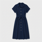 Rivaclo | Femme Robe Chemise Boutonnée Col Classique – Style Midi