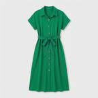 Rivaclo | Femme Robe Chemise Boutonnée Col Classique – Style Midi