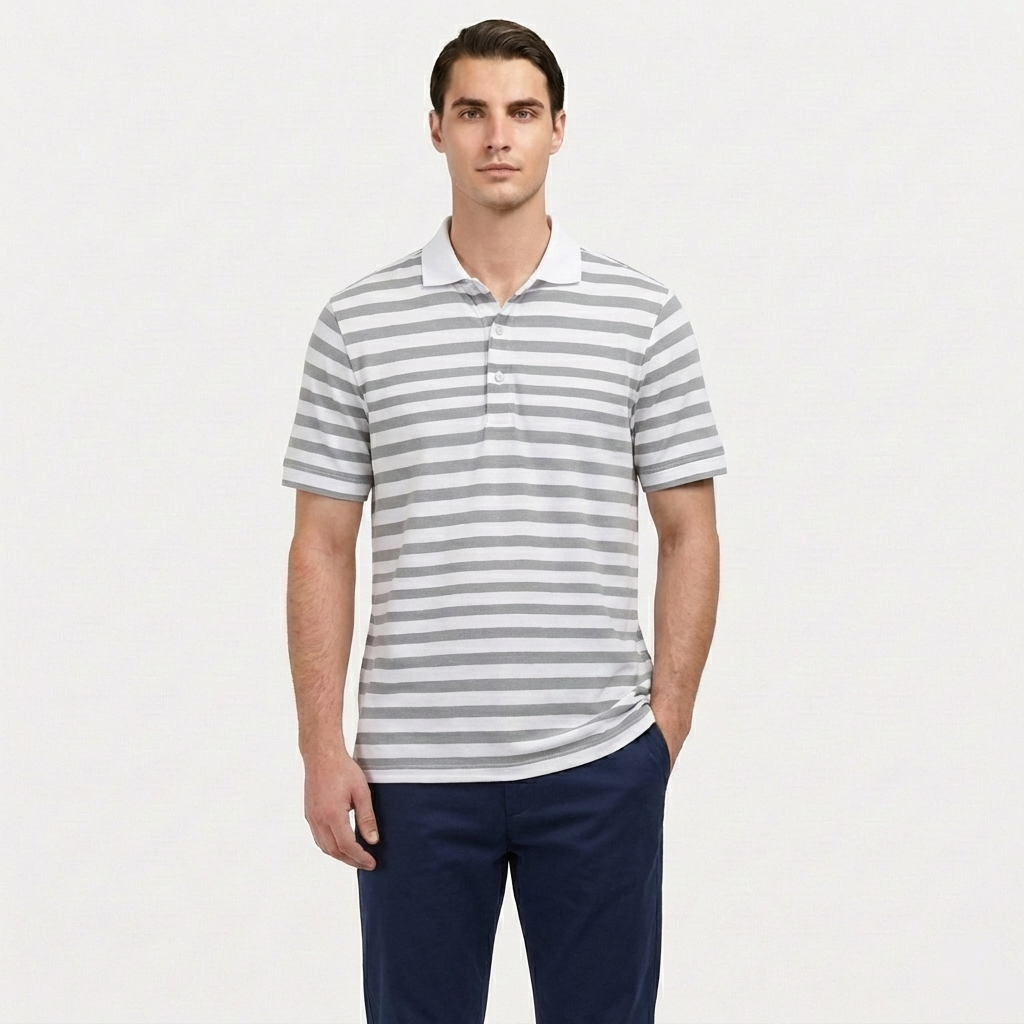 Rivaclo | Men's Striped Polo – Short Sleeves with Classic Collar