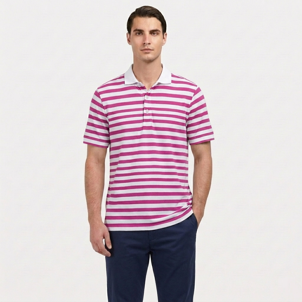 Rivaclo | Men's Striped Polo – Short Sleeves with Classic Collar