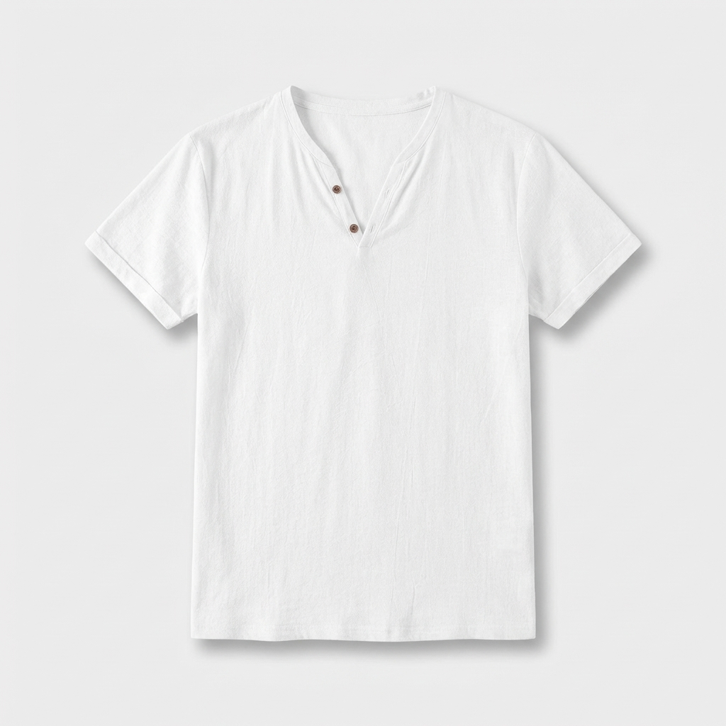 Rivaclo | Homme t-shirt Henley – coupe slim manches courtes