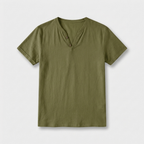 Rivaclo | Homme t-shirt Henley – coupe slim manches courtes