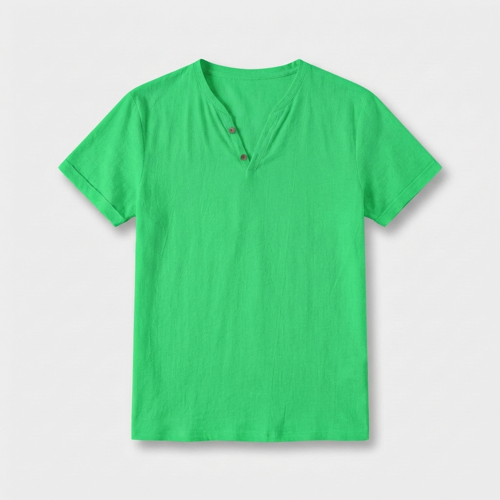 Rivaclo | Homme t-shirt Henley – coupe slim manches courtes