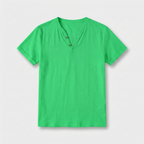 Rivaclo | Homme t-shirt Henley – coupe slim manches courtes