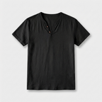 Rivaclo | Homme t-shirt Henley – coupe slim manches courtes