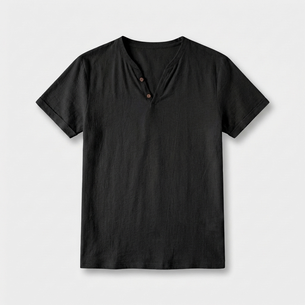 Rivaclo | Homme t-shirt Henley – coupe slim manches courtes