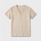 Rivaclo | Homme t-shirt Henley – coupe slim manches courtes