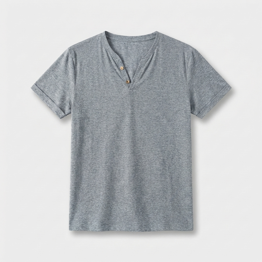 Rivaclo | Homme t-shirt Henley – coupe slim manches courtes