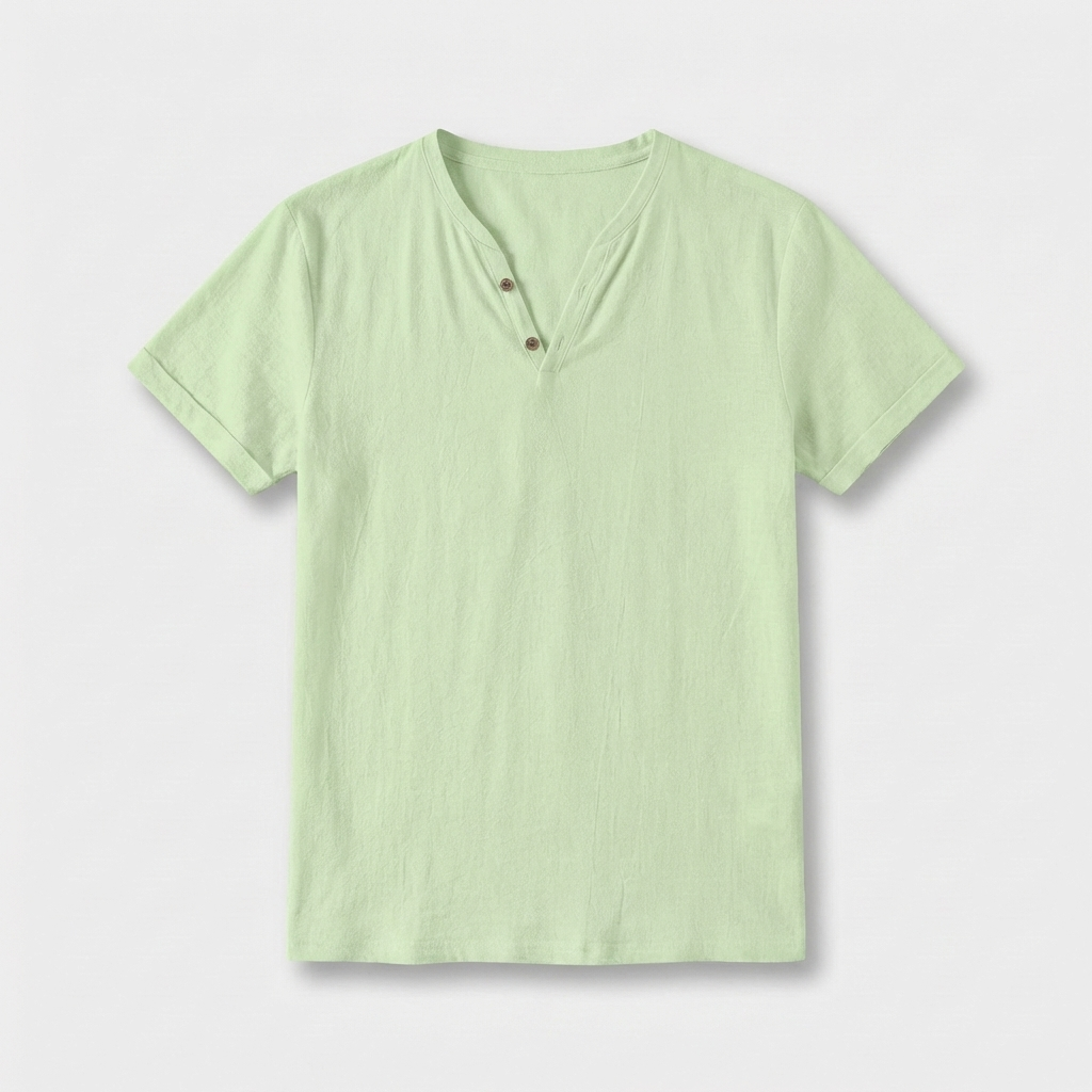 Rivaclo | Homme t-shirt Henley – coupe slim manches courtes