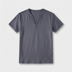 Rivaclo | Homme t-shirt Henley – coupe slim manches courtes