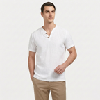 Rivaclo | Homme t-shirt Henley – coupe slim manches courtes