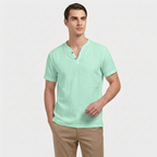 Rivaclo | Homme t-shirt Henley – coupe slim manches courtes