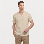 Rivaclo | Homme t-shirt Henley – coupe slim manches courtes