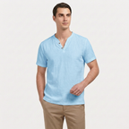 Rivaclo | Homme t-shirt Henley – coupe slim manches courtes