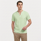 Rivaclo | Homme t-shirt Henley – coupe slim manches courtes