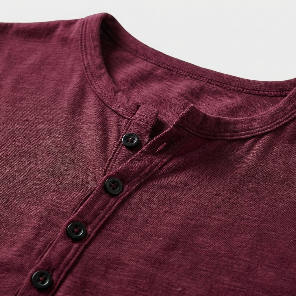 Rivaclo | Men's Long Sleeve T-Shirt – Buttoned Collar Slim Fit