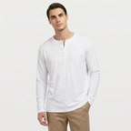 Rivaclo | Men's Long Sleeve T-Shirt – Buttoned Collar Slim Fit