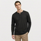 Rivaclo | Men's Long Sleeve T-Shirt – Buttoned Collar Slim Fit