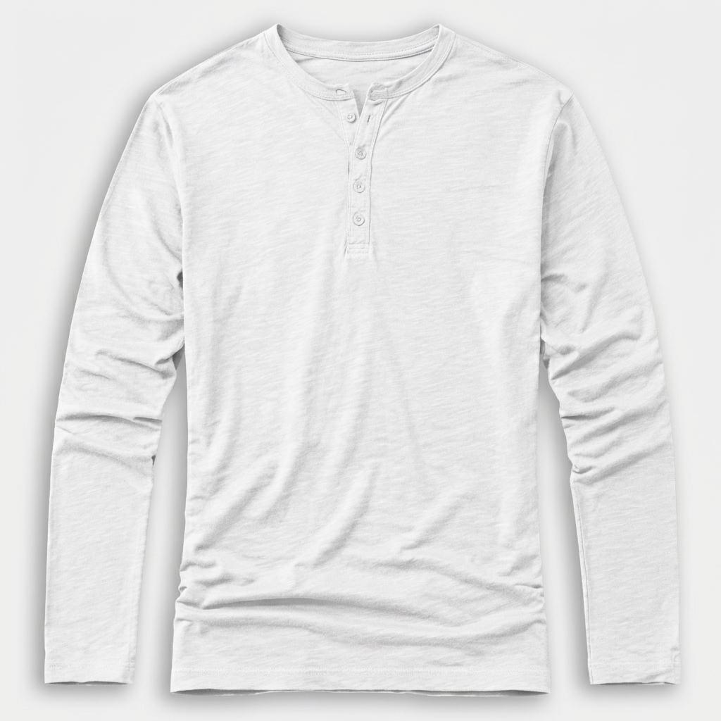 Rivaclo | Men's Long Sleeve T-Shirt – Buttoned Collar Slim Fit