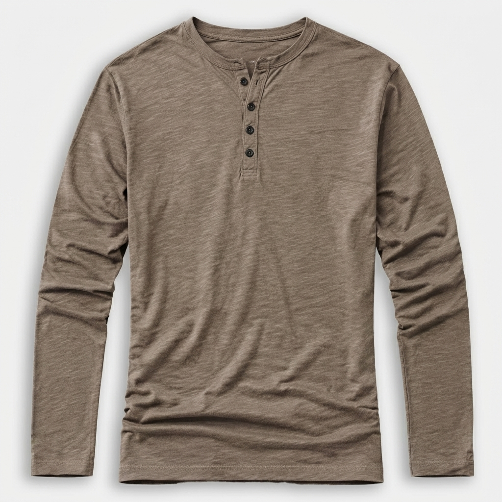Rivaclo | Men's Long Sleeve T-Shirt – Buttoned Collar Slim Fit