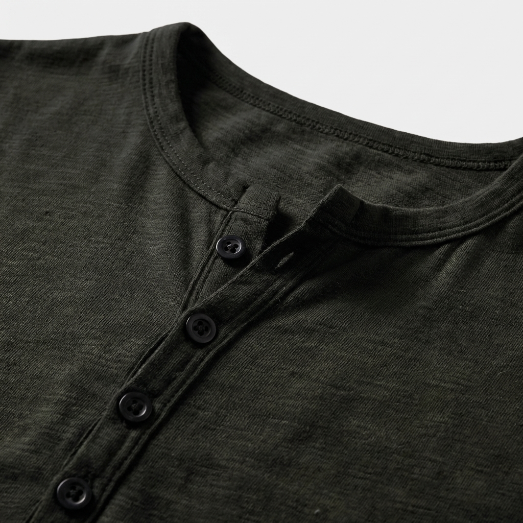 Rivaclo | Men's Long Sleeve T-Shirt – Buttoned Collar Slim Fit
