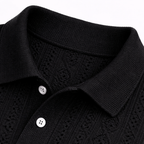 Rivaclo | Men's Textured Polo – Relaxed Fit Short Sleeves