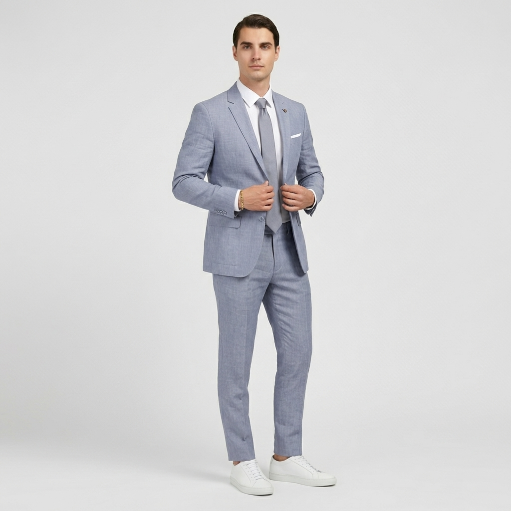 Rivaclo | Men's Slim Fit Formal Suit – Long Sleeve Set