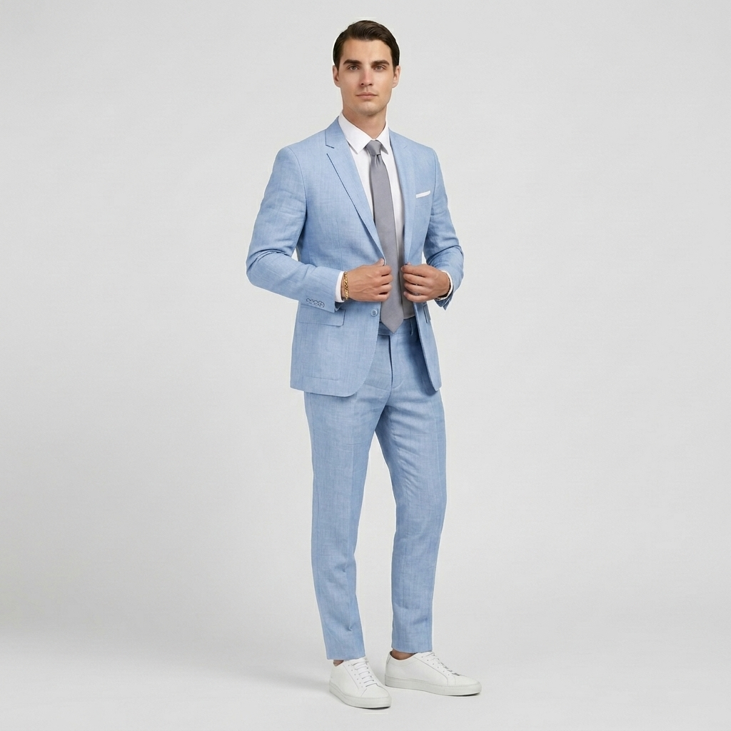 Rivaclo | Men's Slim Fit Formal Suit – Long Sleeve Set