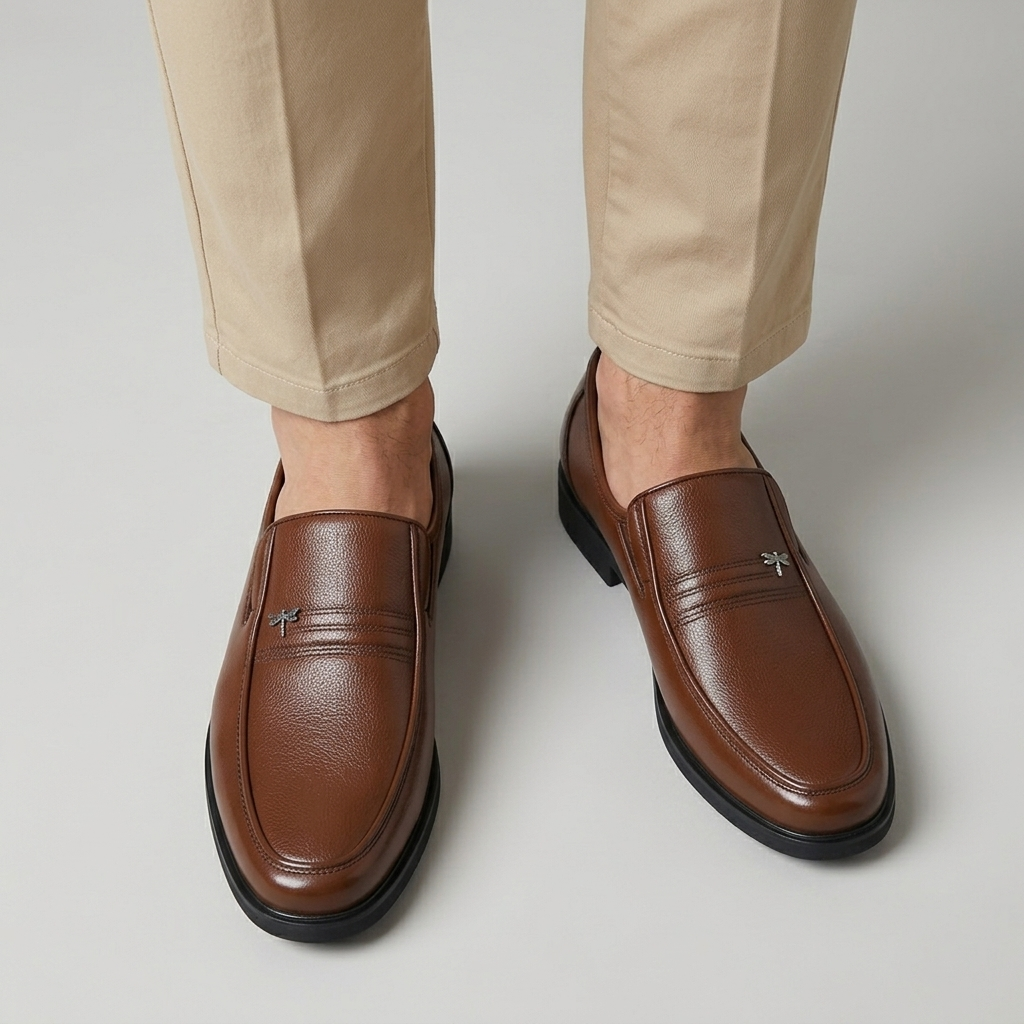 Rivaclo | Men's Slip-On Formal Shoes – Pointed Toe Low Heel