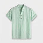 Rivaclo | Men's Button-Down Striped Shirt – Short Sleeves