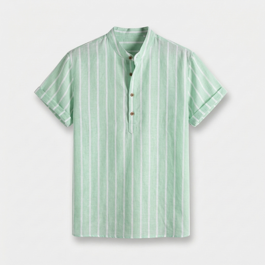 Rivaclo | Men's Button-Down Striped Shirt – Short Sleeves