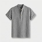 Rivaclo | Men's Button-Down Striped Shirt – Short Sleeves