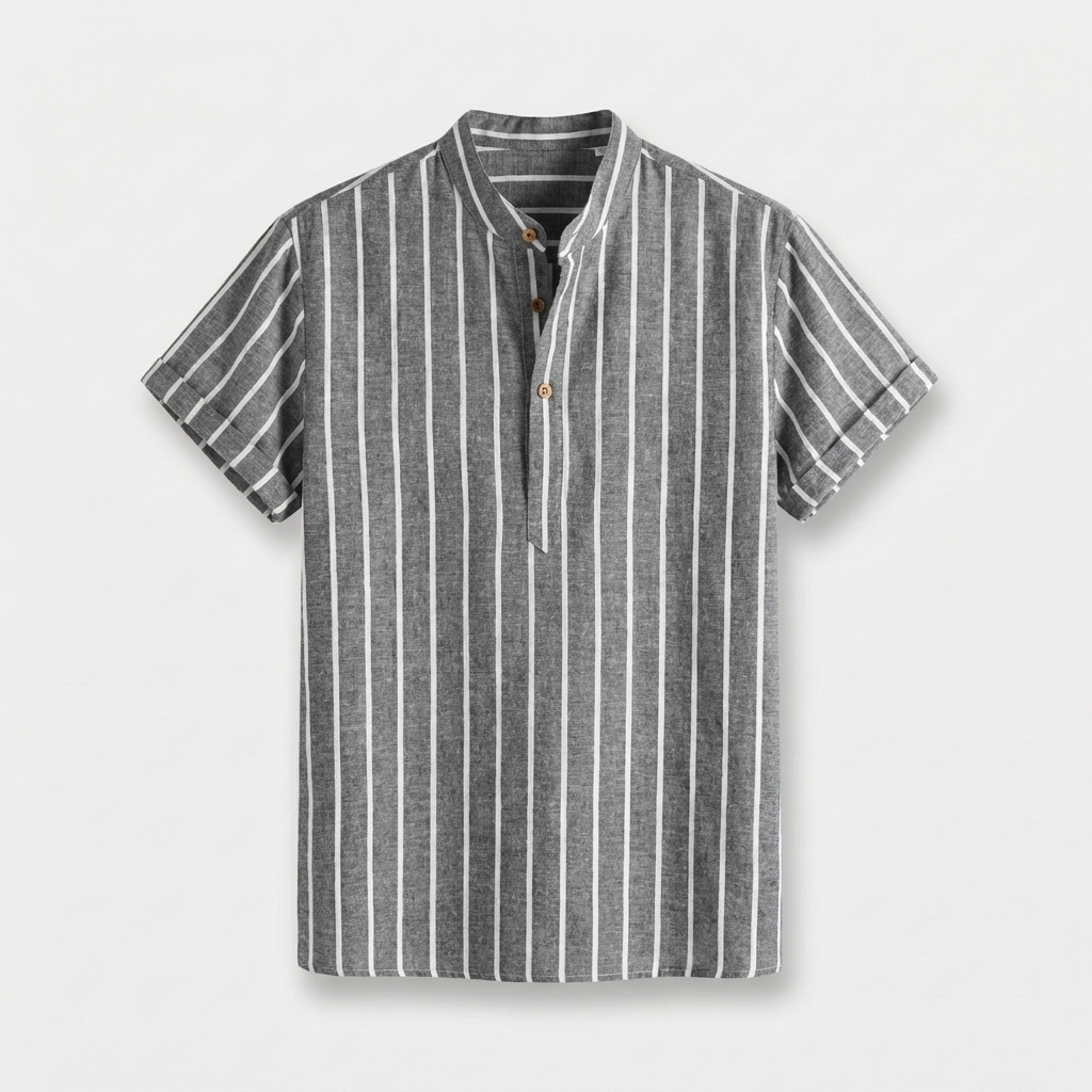 Rivaclo | Men's Button-Down Striped Shirt – Short Sleeves