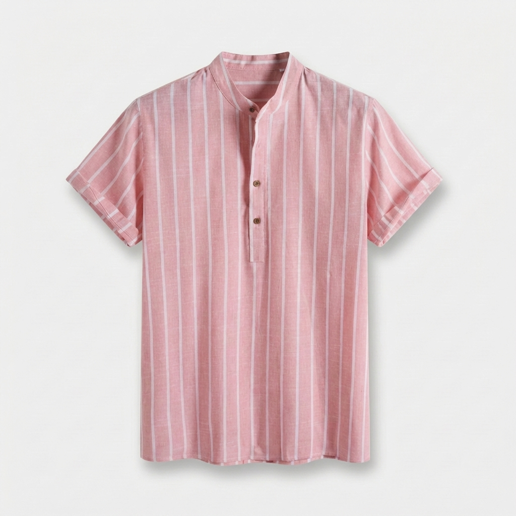 Rivaclo | Men's Button-Down Striped Shirt – Short Sleeves