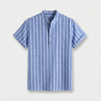 Rivaclo | Men's Button-Down Striped Shirt – Short Sleeves