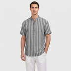 Rivaclo | Men's Button-Down Striped Shirt – Short Sleeves