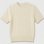 Rivaclo | Femme top maille coupe slim – manches courtes design câblé