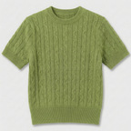 Rivaclo | Femme top maille coupe slim – manches courtes design câblé