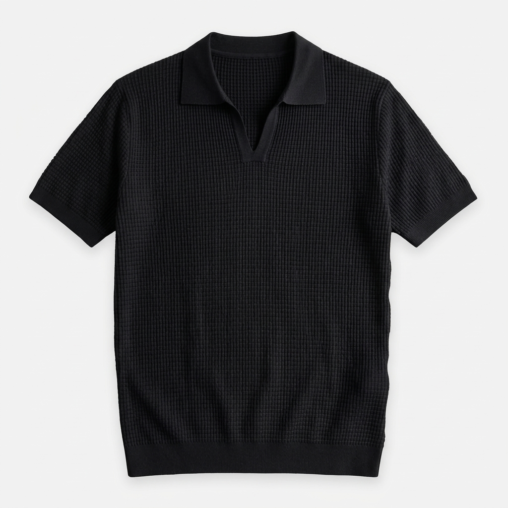 Rivaclo | Men's Textured Polo – Short Sleeves Slim Fit
