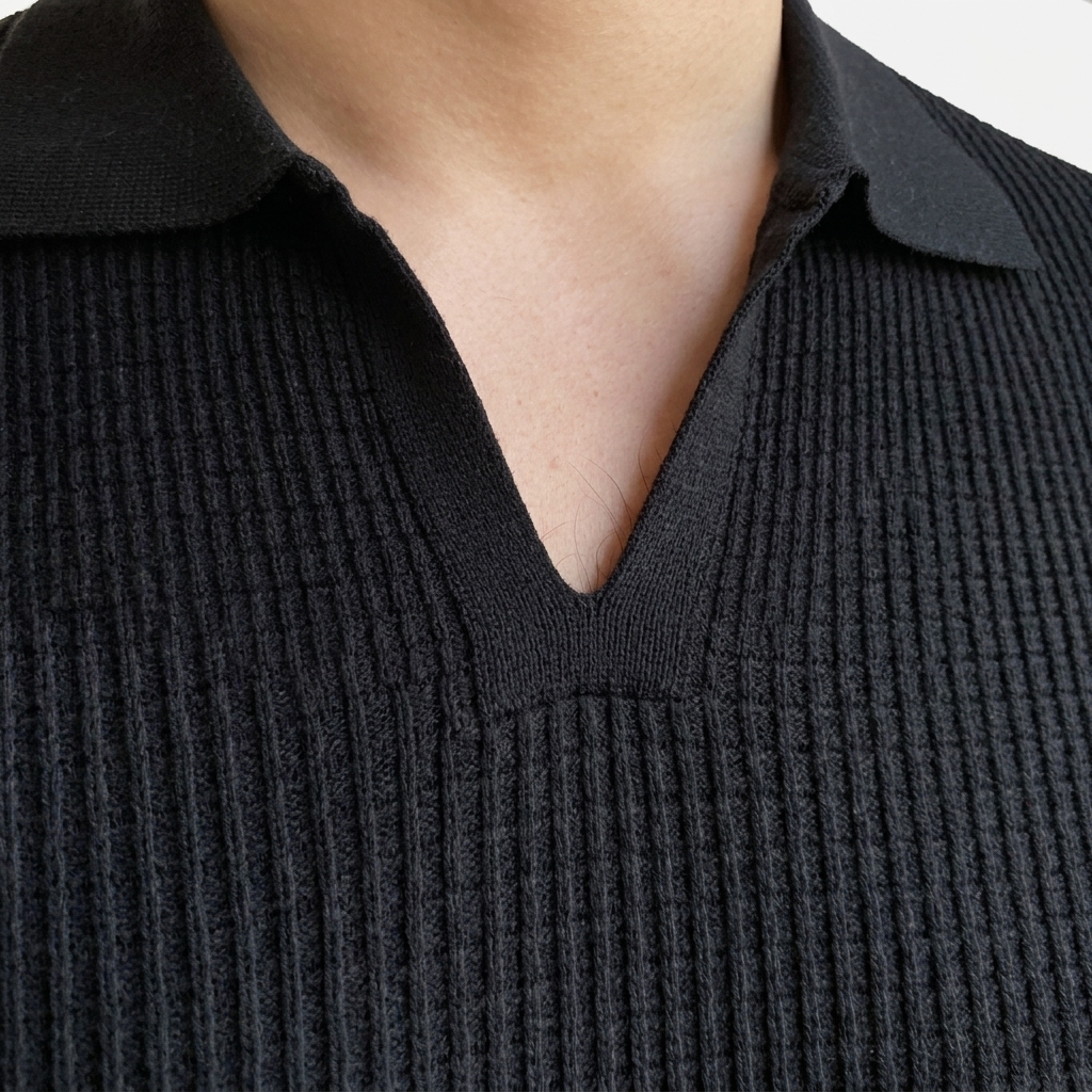 Rivaclo | Men's Textured Polo – Short Sleeves Slim Fit