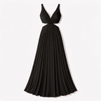 Rivaclo | Women's sleeveless pleated maxi dress – V-neck