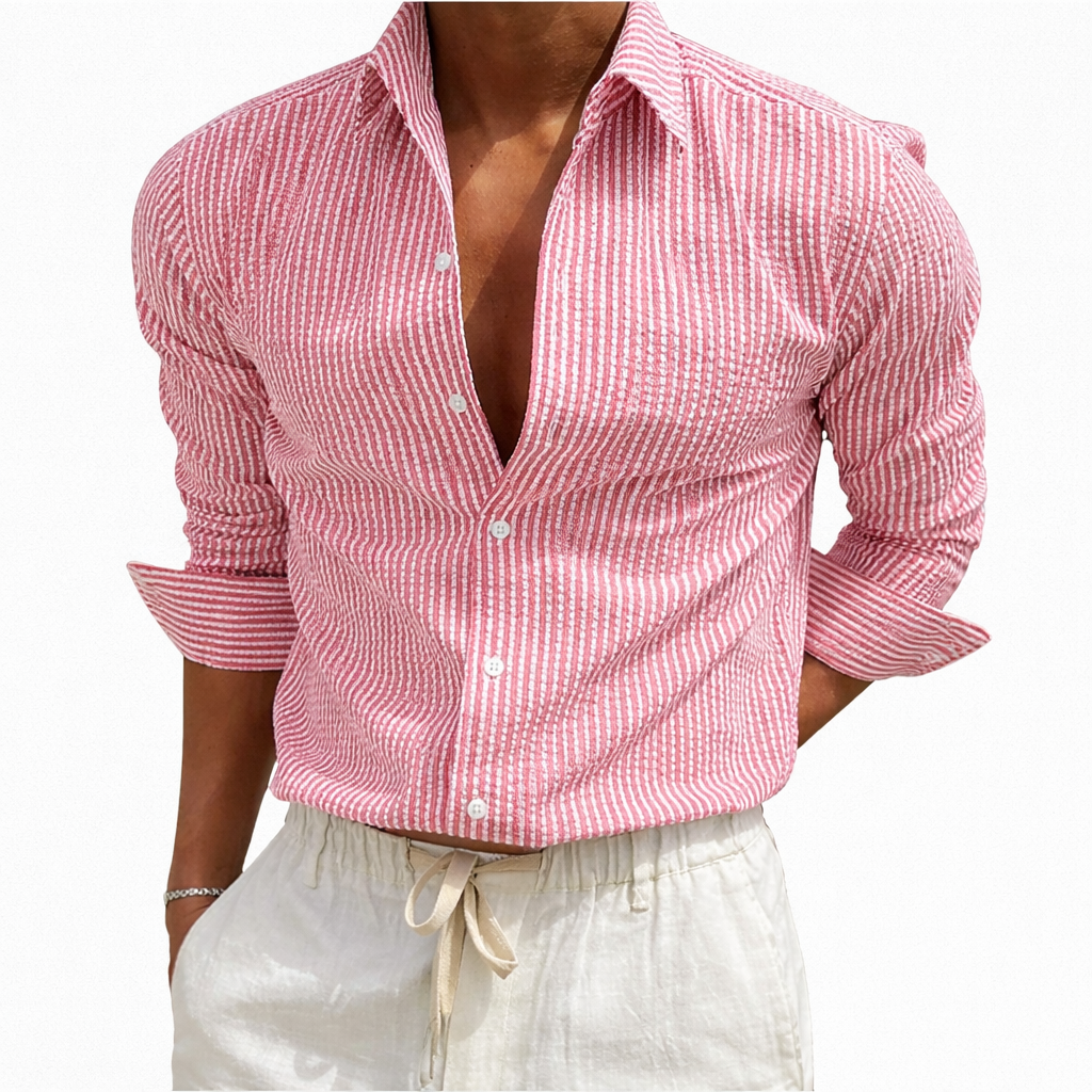 Rivaclo | Men's fitted striped shirt – long sleeve buttoned