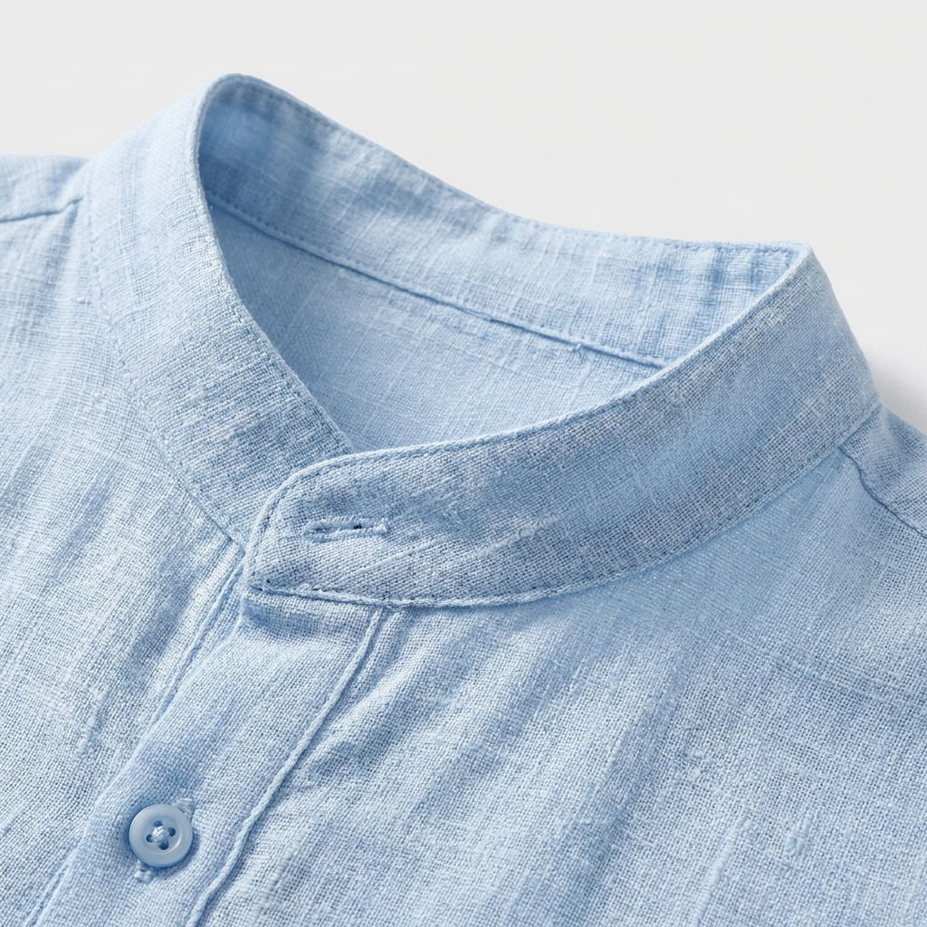 Rivaclo | Men's Henley shirt with high collar – long sleeves