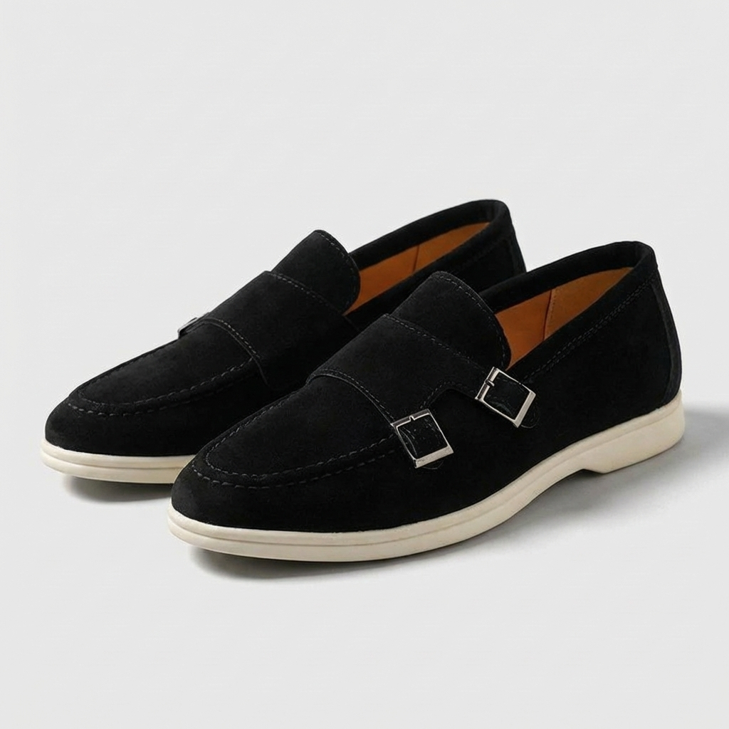 Rivaclo | Men's slip-on loafers – double buckle design