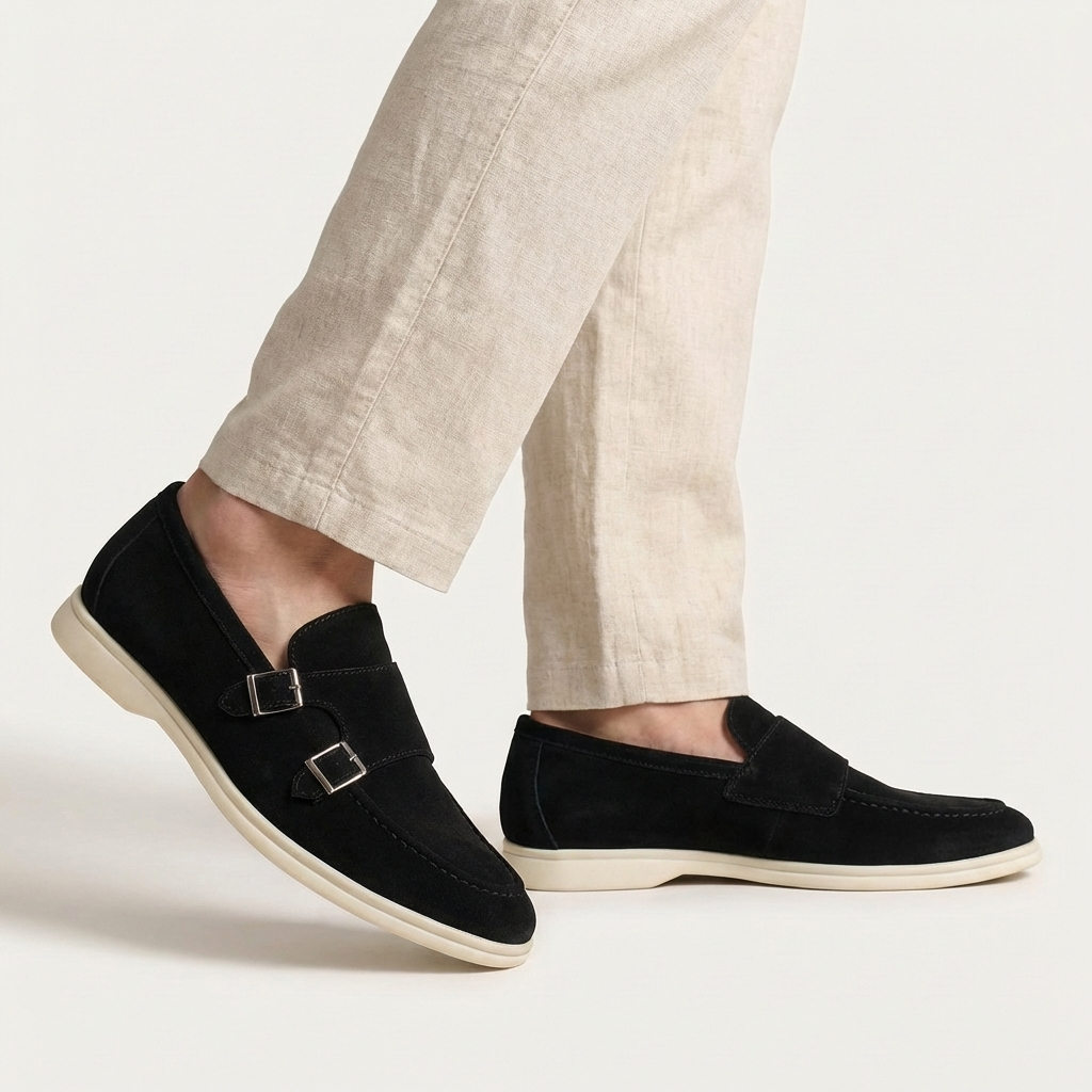 Rivaclo | Men's slip-on loafers – double buckle design