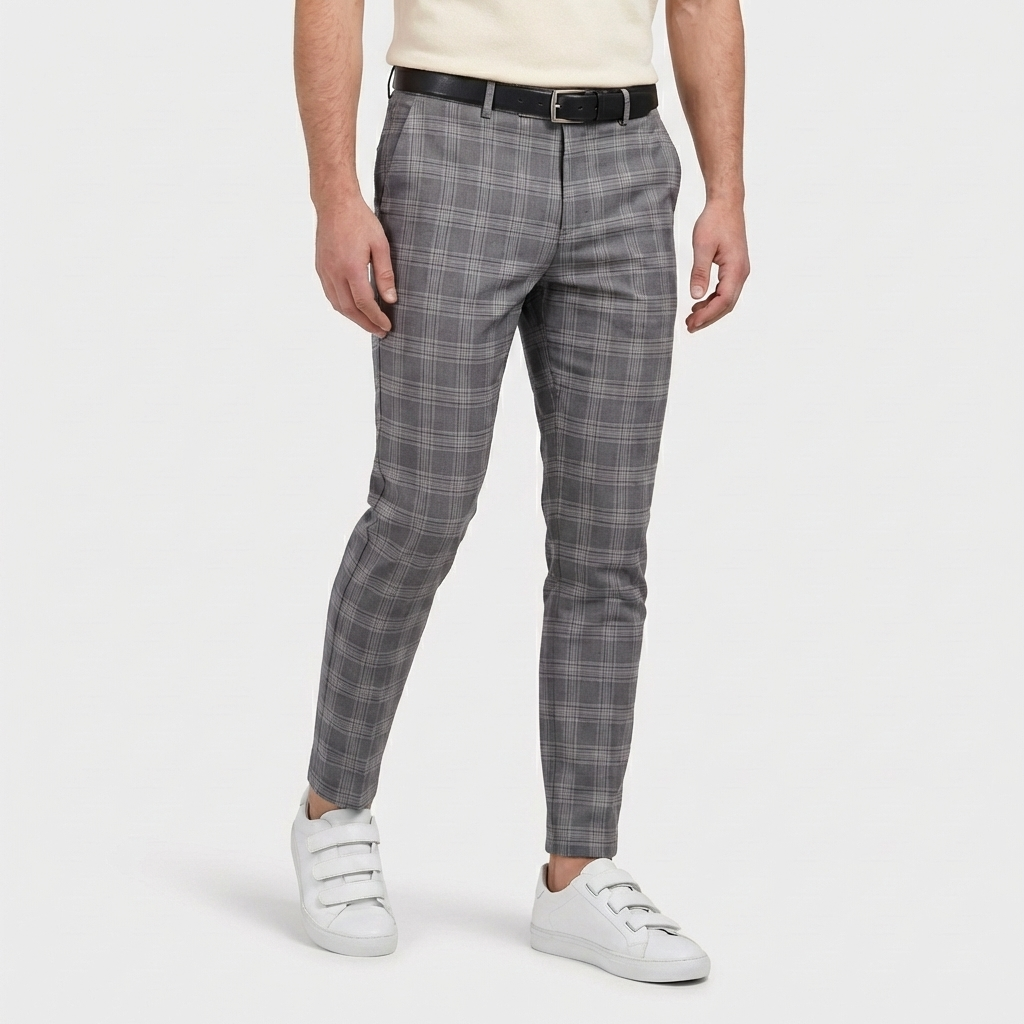 Rivaclo | Men's slim fit checkered pants – skinny style