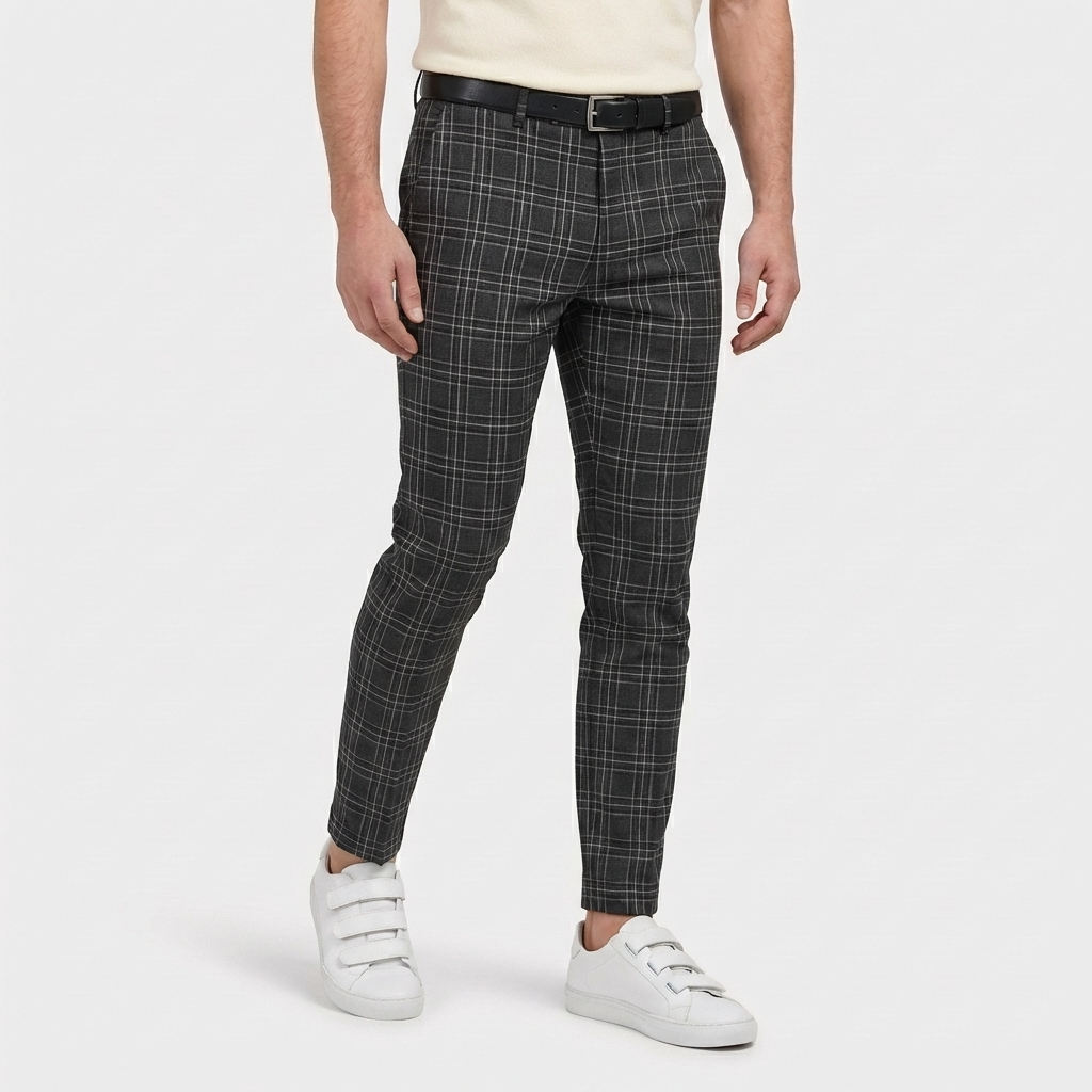Rivaclo | Men's slim fit checkered pants – skinny style