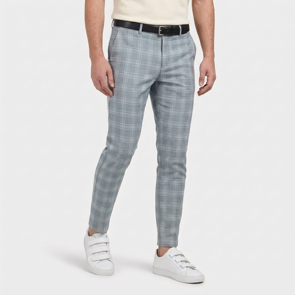 Rivaclo | Men's slim fit checkered pants – skinny style